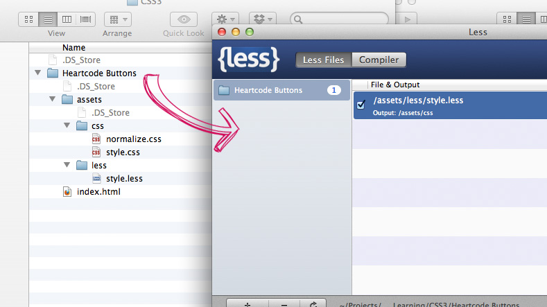 Adding a project to the Less.app on Mac